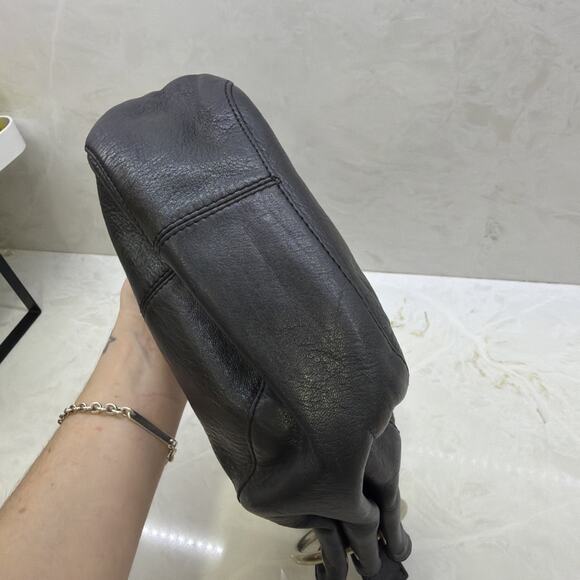 HOBO International Slouchy Black Leather Mini Shoulder Bag Y2k - Picture 8 of 16